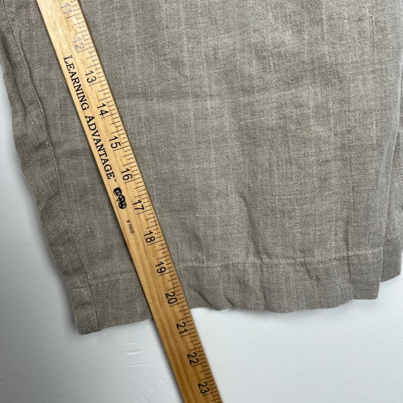 VINTAGE - Eileen Fisher Woman 2X Linen Wide Leg Cropped Pant Taupe Elastic Waist - Picture 7 of 9